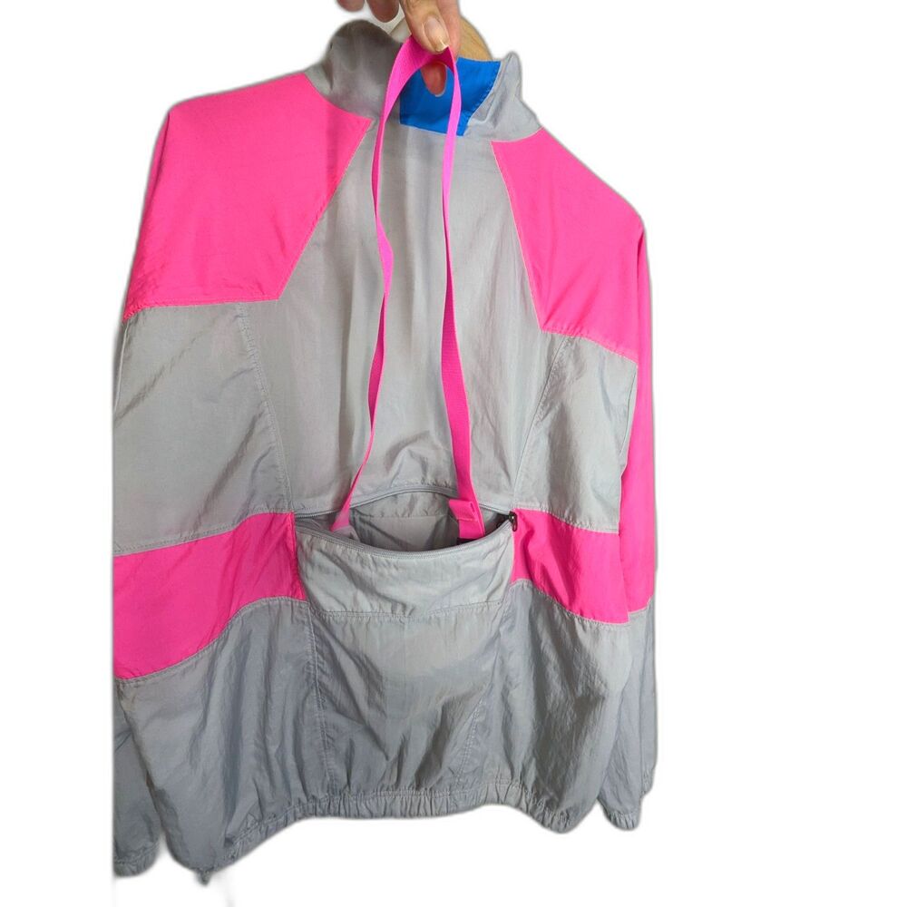 Nike Vaporwave Windbreaker Jacket Mens Medium Zip Gray Pink AJ2299-012 Packable - Picture 10 of 12